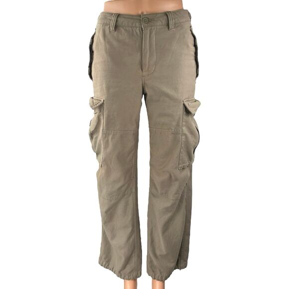 Aritzia TNA Men's Khaki Taupe Gray Straight Leg Trousers Cargo Pants Size 0 - Picture 1 of 5